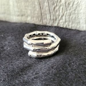 John Hardy Sterling Silver Bamboo Double Coil Ring 7